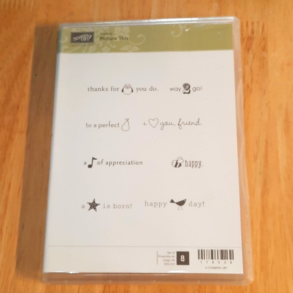 Picture This Stampin Up set of 8 rubber stamps.